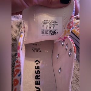 Brand new..just tried on and walked around in…Girls converse shoes. Size 5